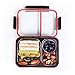 Bento Box 2 Compartments Stainless Steel Lunch Box for Adults and Kids, Portion Control Lunch Containers Leakproof, BPA Free - Watermelon Red