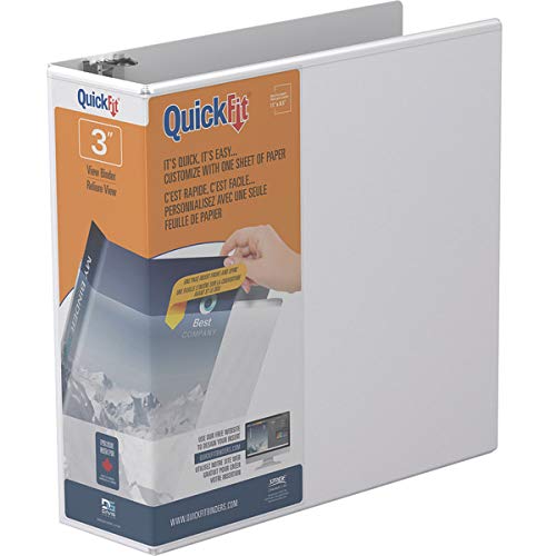 QuickFit View Binder, 3 Inch, Round Ring, White (88050) Pricepulse