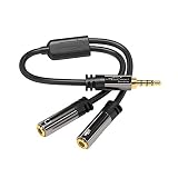 KabelDirekt 3.5mm Male to 2 x 3.5mm Female Audio Headset Y Splitter Adapter Cable - Pro Series