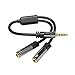 KabelDirekt – 3.5mm Male to 2 x 3.5mm Female Audio Headset Y Splitter Adapter Cable – Pro Series