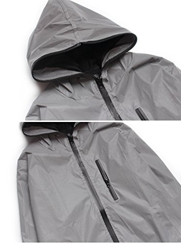fangfei Reflective Coat Hooded Windbreaker Fashion Runing Pocket Jacket