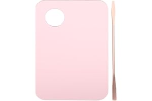 WEKADRIN Acrylic Cosmetic Mixing Palette with Foundation Spatula Pink Makeup Plate for Pigment Blending Nail Art Diy