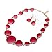 DL DiLiCa Women Statement Bib Necklace and Earring Set Charm Costume Choker Novelty Enamel Jewelry Set Red