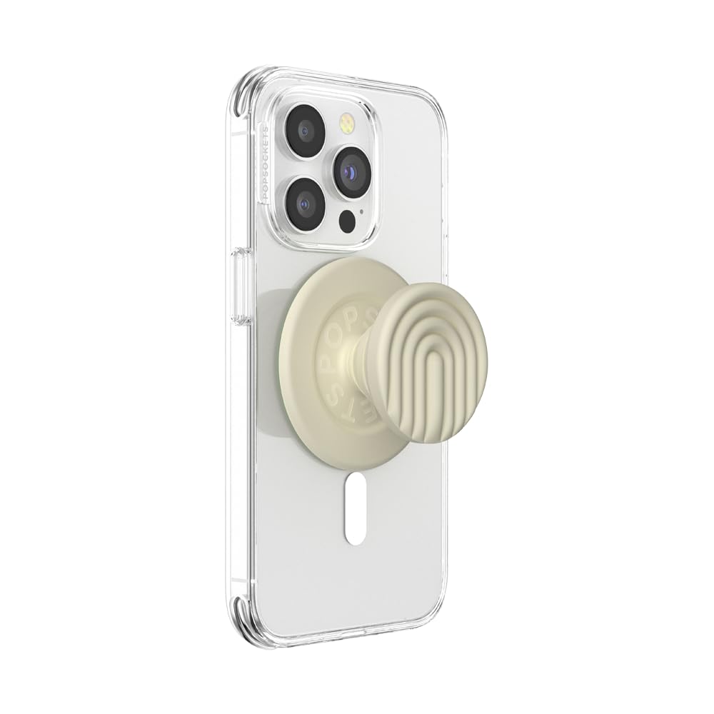 PopSockets Phone Grip for MagSafe with Kickstand, Magnetic Stand, Swappable Top, Secure Hold for iPhone MagSafe Cases, Phone & Tablet Grip, Cute PopSockets - Curves Mist