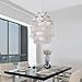 LightInTheBox Modern White Shell Pendant Chandelier Mini Style Ceiling Light Fixture for Bedroom, Living Room, Bulb Not Included (Chrome Finish)