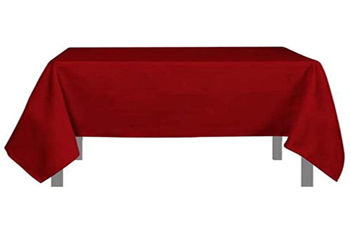 Soleil d'ocre Alix Tablecloth, Polyester, Red, 140 x 140 cm