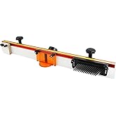 O'SKOOL 32 Inches Long Router Table Fence System with Feather Board, Bit Guard, Adjustable Stop and Dust Port