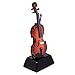 Broadway Gift Brown Violin Miniature Musical Instrument Decorative Figurine on Pedestal Stand, 6 Inch