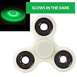 Glowing Tri-Spinner Fidget Hand Spinner Stress Anxiety Relief ADD ADHD EDC Focus Toy, Glowing In The Dark - Spins Last For 3 Mins