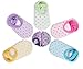 Kisgyst 5 Pairs Baby Girls Toddler Cartoon Dots Anti Slip Skid Foot Socks No-Show Crew Cotton Socks Sneakers 10-30 Months