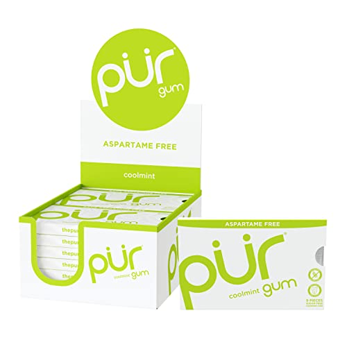 PUR Gum Sugar Free Chewing Gum 100 Xylitol Vegan, Aspartame Free
