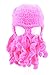 Oidon Octopus Winter Warm Knitted Wool Ski Face Mask Knit Beard Squid Beanie Hat Cap (Pink),One Size