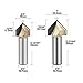 4PCS 90-Degree V Groove Router Bit, Gazeto Titanium Coated Carbide-Tipped 2-Flute CNC Engraving Bit Woodworking Chamfer Bevel Cutter, 1/2-Inch Shank