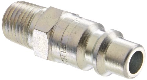 Eaton Hansen 40 Steel Tru-Flate Interchange Ball Lock Pneumatic Fitting, Plug, 1/4"-18 NPTF Male, 1/4" Port Size, 3/8" Body
