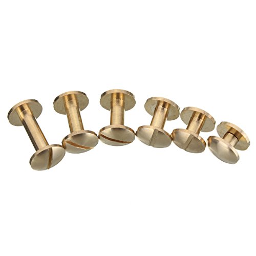 SummerHome Solid Brass Screw Arc Head Button Stud Nail Screw Back Spots for Leather Belt Purse Handbag DIY - 12mm,Pack of 20