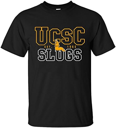 Men's New Uc Santa Cruz Banana Slugs UCSC Teams Logo Short Sleeve T-Shirt black XXL
