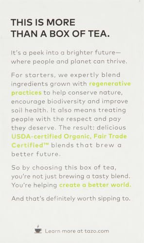 TAZO ORGANIC GREEN TEA, GREEN GINGER, CAFFEINATED TEA, 16 TOTAL BAGS