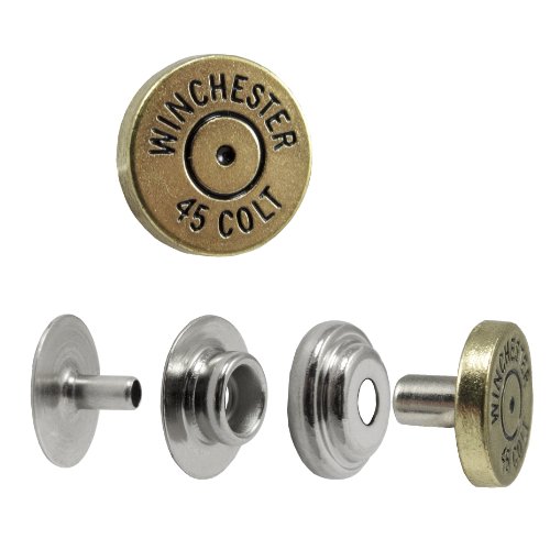 Springfield Leather Company Decorative Colt 45 Brass Plate Line 24 Snap Set 5 Pack