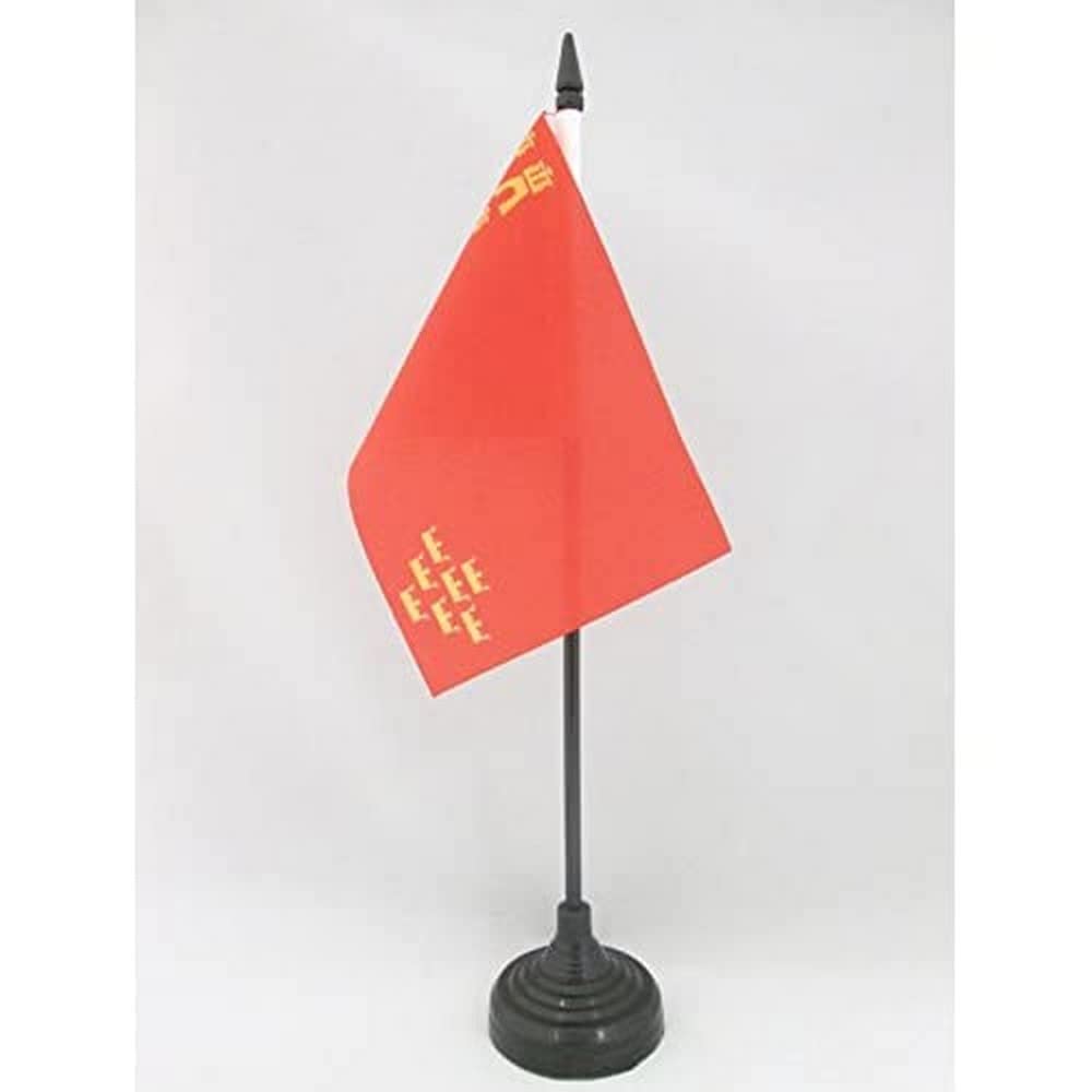 AZ FLAG - Murcia Table Flag 4'' x 6'' - Spanish region of Región de Murcia Office Mini Banner 100% Polyester 15 x 10 cm - Mini Desk Flag with 10'' Pole and Black Plastic Base