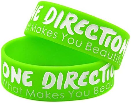 Sports Wristbands Fashion Bracelet Silicone with Sayings 'One Direction What Ma You Beautiful' Rubber Wristbands for Adults and Kids Motivation Set of 10 Pieces