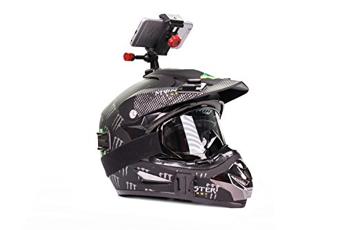 iPhone 4, 5, 6 Helmet Mount Cam holder for HD phone videos, compatible with all cases and phones, use with Samsung Galaxy 3, 4, 5, HTC Nokia Otterbox cases