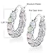 GEMSME 14K White Gold Plated Created Opal Hoop Earrings for Women