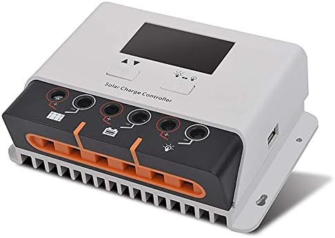SolarEnz 40Amp PWM Solar Charge Controller Solar Panel Battery Intelligent Regulator with USB Port LCD Display 12V/24V Auto -Negative Ground Solar Charge for Vented Sealed Gel Lithium Battery