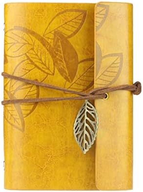 Vintage Dark Green Pu Leather Cover Loose Leaf Blank Notebook Journal Diary Yellow Best Gifts