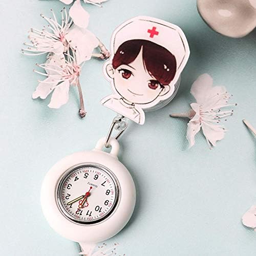 Northerncold Paramedic Medical Clip Fob Watch,Cartoon nurse table, female student exam doctor with chest pocket watch, Nurses Fob Watch Quartz