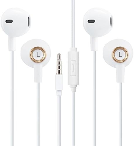 MCigmee 2 Pack Heavy Bass iPhone Earbuds Premium In-Ear Wired Earphones with Microphone and Remote Control
