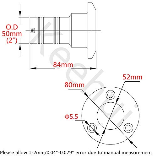 keehui Mirror- Polished /316 SS for 2''(50MM) Marine Boat Yacht Caravan Diesel Tank Deck Fill Filler with Key Cap and Key