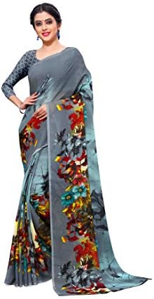 Winza Designer Women’s Woven georgette Saree With Blouse (Blackened) Winza Designer Women’s Woven georgette Saree With Blouse (Blackened)
