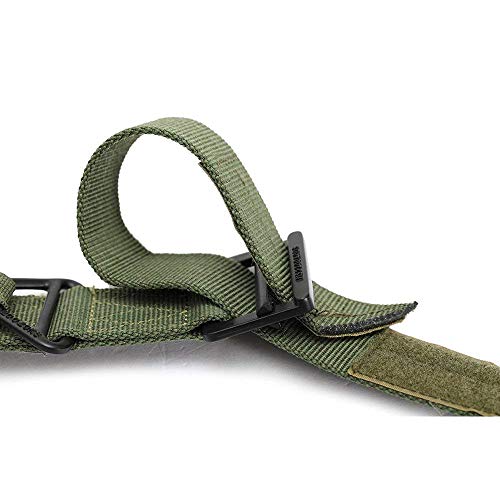 Survival Tactical Belt, Emergency Fire Rescue Rigger Waist Belt Military CQB Belt Army Green - Thumbnail 7