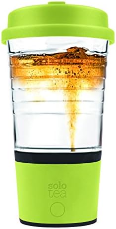 SoloTea French Design Smart Tea Brewer System with Premium 12 OZ Travel Mug 100% BPA Free (LIME)