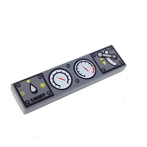 Lego Parts: Tile, Decorated 1 x 4 with Universal Useage (Knob, Dials and Train Throttle Pattern)