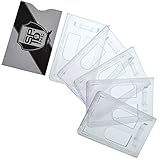 5 Pack - Heavy Duty Polycarbonate 2-Card ID Badge Holder - Secure Top Load - Vertical with Thumb Slots by Specialist ID