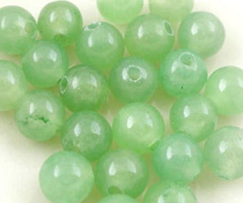 Light Green Jade Semi-precious Gemstone Beads, 25 Beads per Package