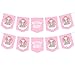 Pink Elephant Party Banner - Welcome Baby - Girl Baby Shower Decorations Supplies - 2 Pack
