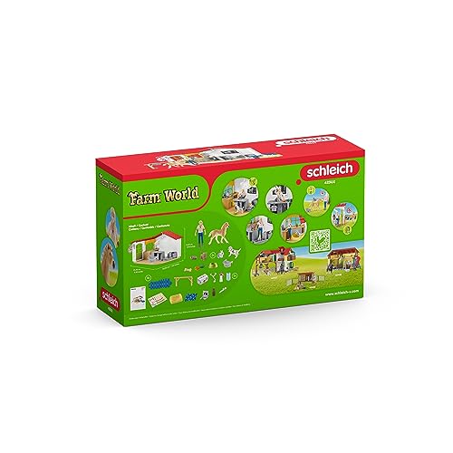 Schleich Farm World - 43 PC Veterinarian Set for Kids - Pet Veterinary Playset has Office, Vet Figurine, Horse, Dog, Cat Animal Toy and Accessories - Educational Toys for Children and Toddlers Ages 3+