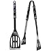 Siskiyou Sports unisex 2 pc Steel BBQ Tool Set sports fan grill accessories, Silver, Medium US
