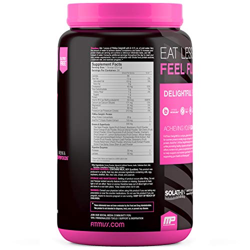 FitMiss Delight Protein Powder, Healthy Nutritional Shake for Women, Whey Protein, Fruits, Vegetables and Digestive Enzymes, Support Weight Loss and Lean Muscle Mass, Chocolate, 2 Pound