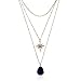 ISAACSONG.DESIGN Vintage Bohemian Statement Long Necklace for Women Gold Plated Star Healing Stone Charms (Half Moon Rose Quartz)