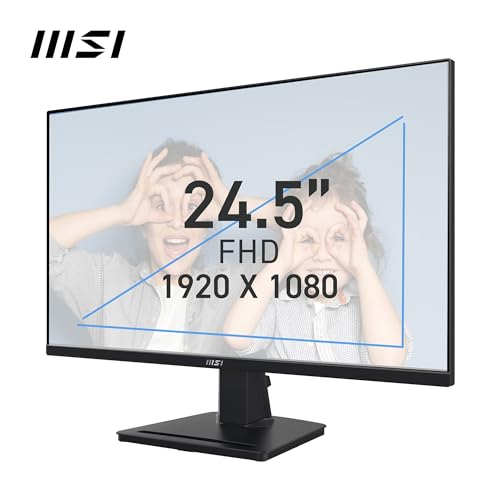 MSI PRO MP252 24.5 Inch Full HD Office Monitor - 1920 x 1080 IPS Panel, 100 Hz, Eye-Friendly Screen, Built-in Speakers, Tilt-Adjustable - HDMI 1.4b, D-Sub (VGA) thumbnail 2