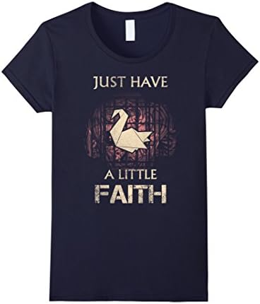 Women's Just Have A Little Faith Tee Shirt Large Navy