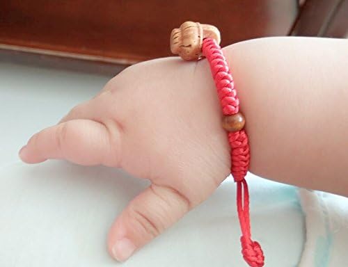 2pcs Handmade Newborns Baby Red String Kids Bracelets for Protection and good luck (Peach basket)