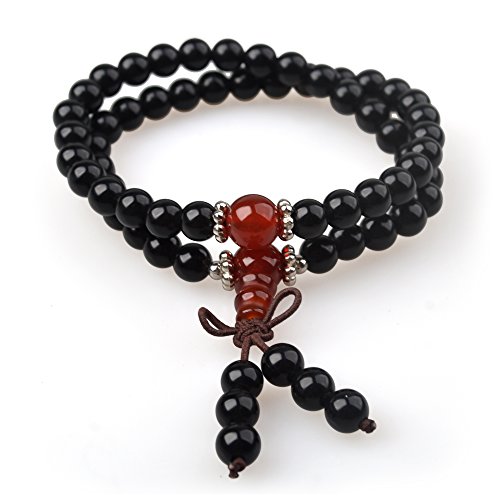 Buddhist 54 prayer mala beads wrap bracelet made of healing chakr…