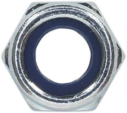 Sealey NLN10 Nylon Lock Nut M10 Zinc DIN 982 Pack of 100, Silver - Image 4