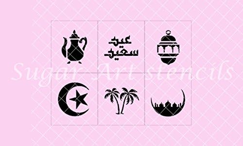 Ramadan Eid Mubarak cookie stencils set of 6 Islamic designs SL20104