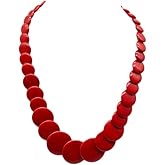 COLORFUL BLING Handmade Multicolor Beaded Simulated Turquoise Strand Statement Chunky Necklace for Women Hawaiian Bohemia Jewelry