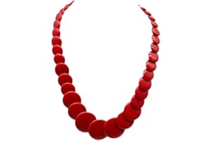 COLORFUL BLING Handmade Multicolor Beaded Simulated Turquoise Strand Statement Chunky Necklace for Women Hawaiian Bohemia Jewelry